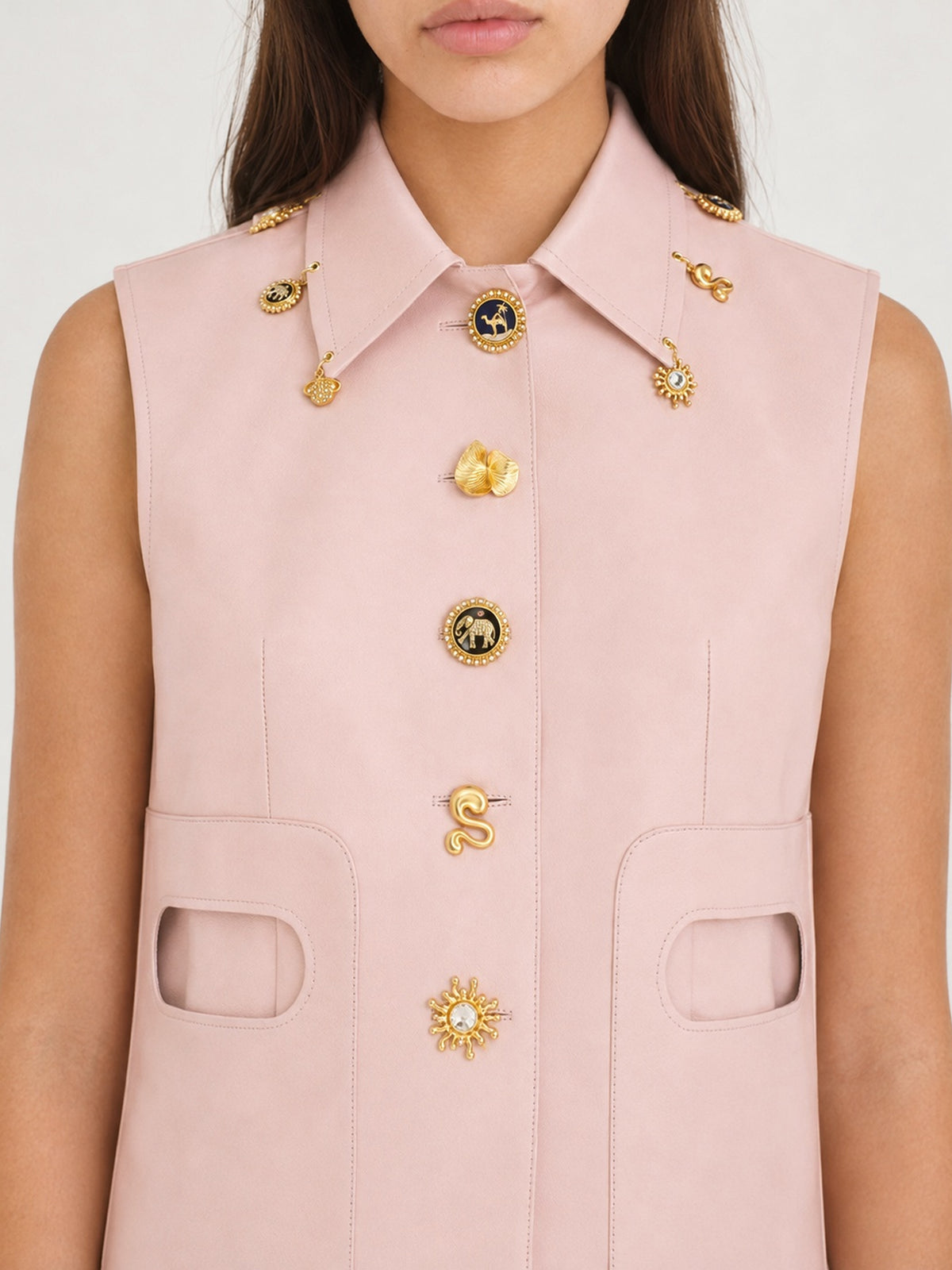 Gilet en cuir Rose Haze