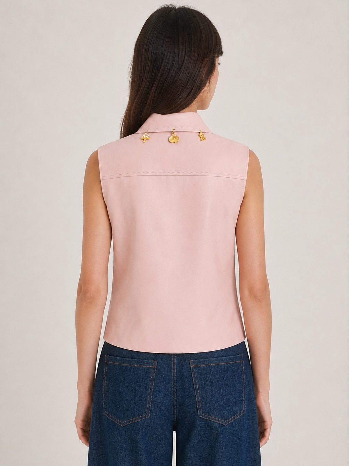 Gilet en cuir Rose Haze