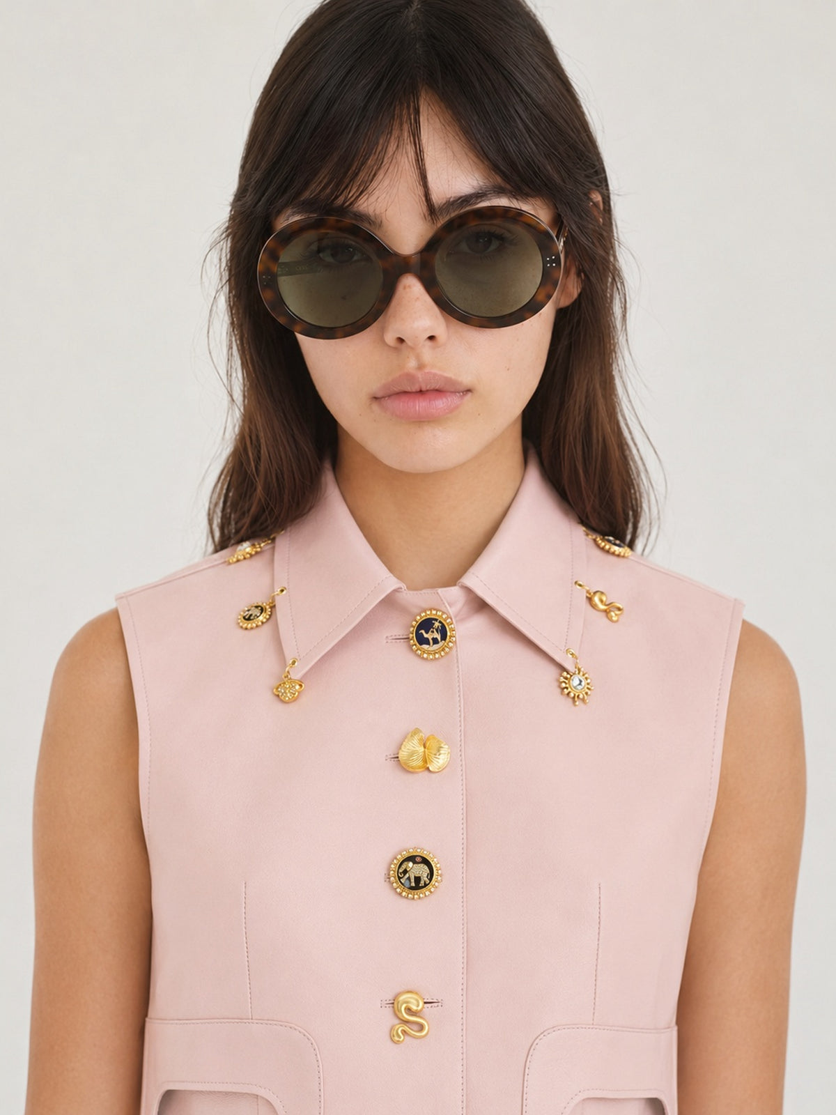 Gilet en cuir Rose Haze