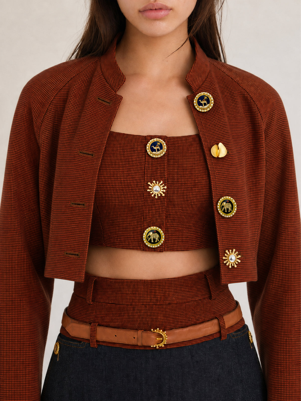 Corsage court Sahara rouille