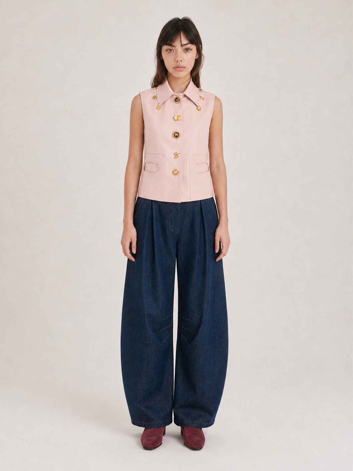 Gilet en cuir Rose Haze