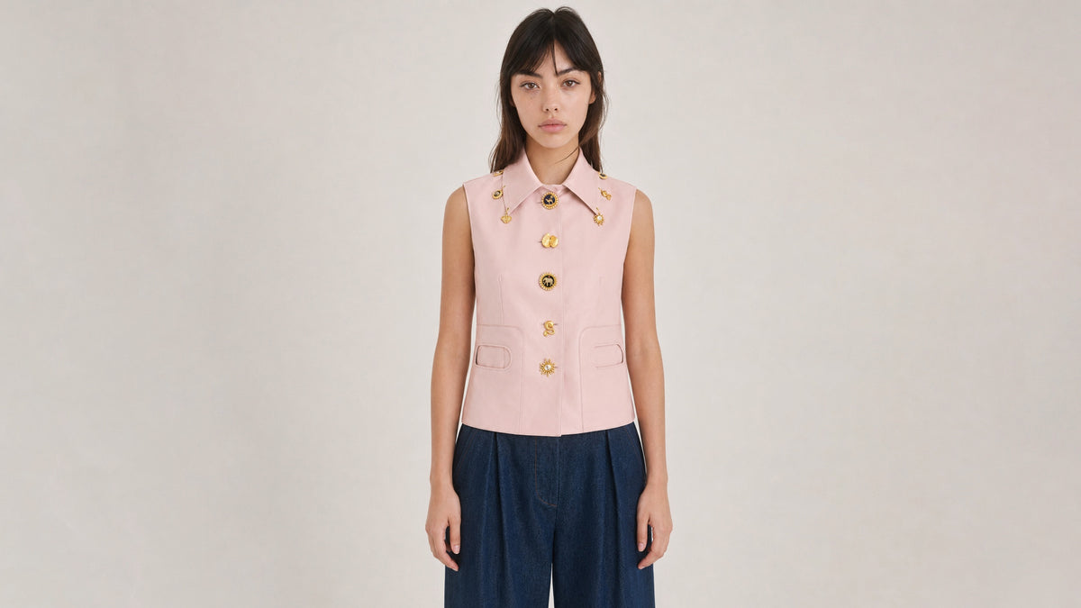 Gilet en cuir Rose Haze