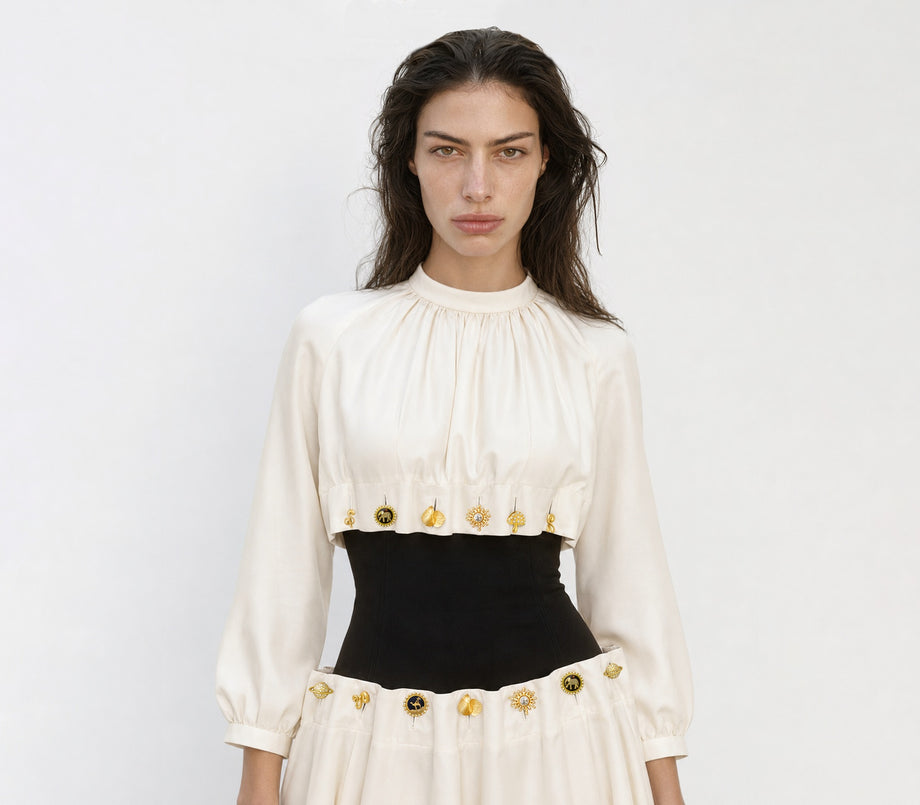 Eterna Ivory Cinch Dress