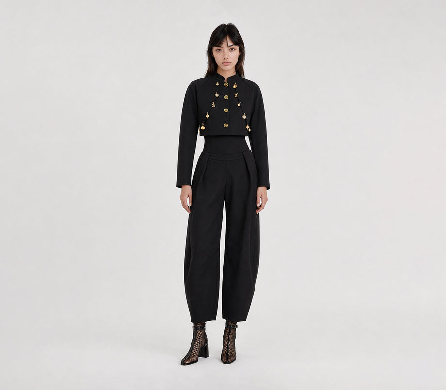Gilded Noir Barrel Trousers