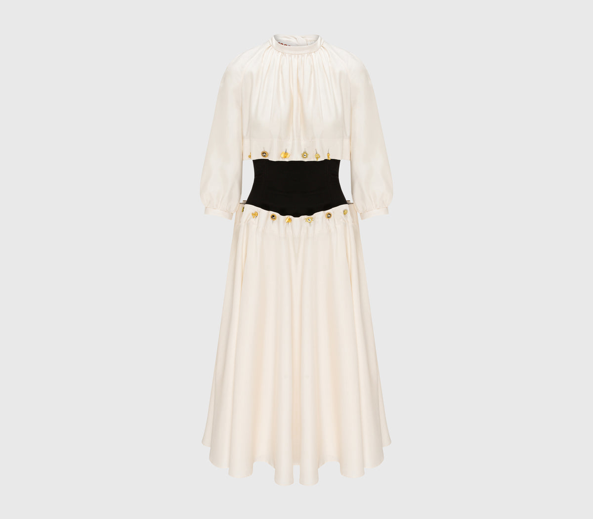 Robe Eterna ivoire cintrée