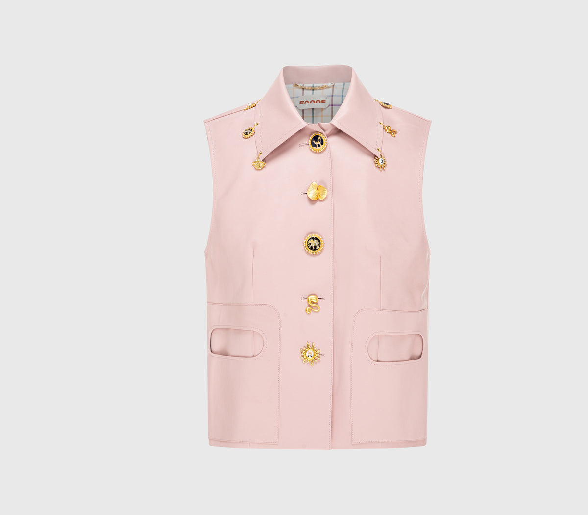 Gilet en cuir Rose Haze
