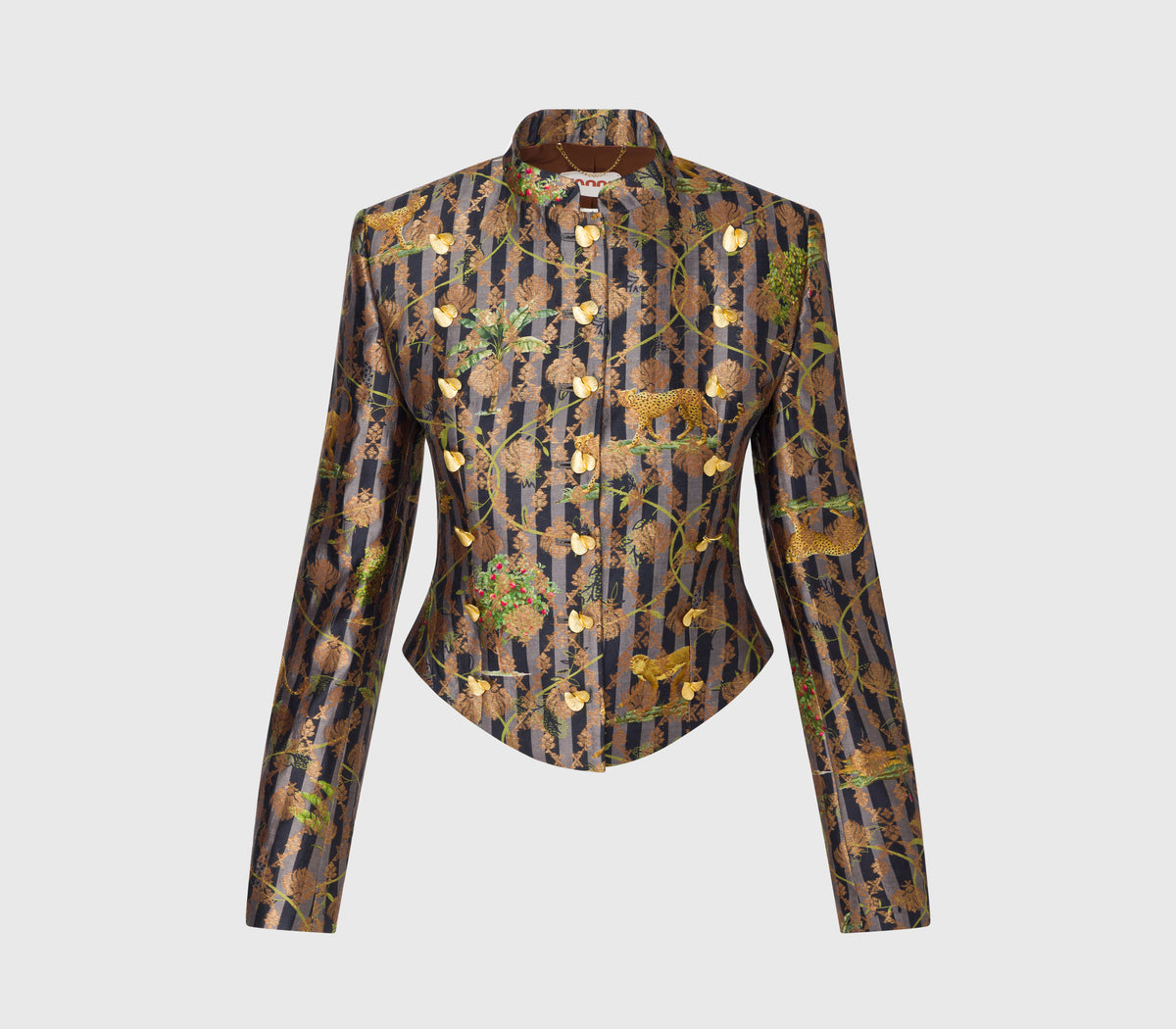 Veste en brocart sable