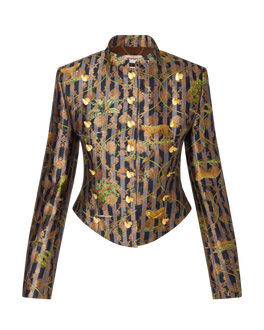 Veste en brocart sable