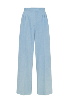 Pleated Denim Trousers