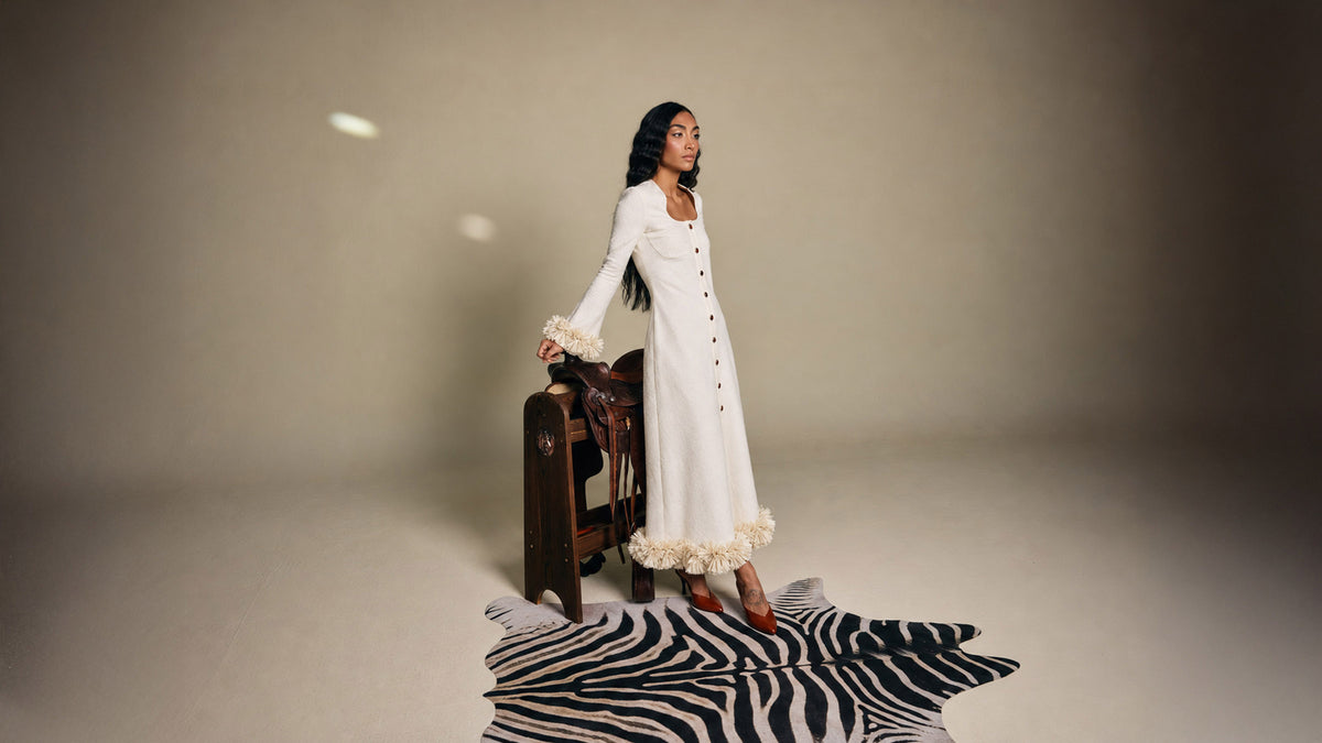 Sanaa Ivory Bouclé Dress