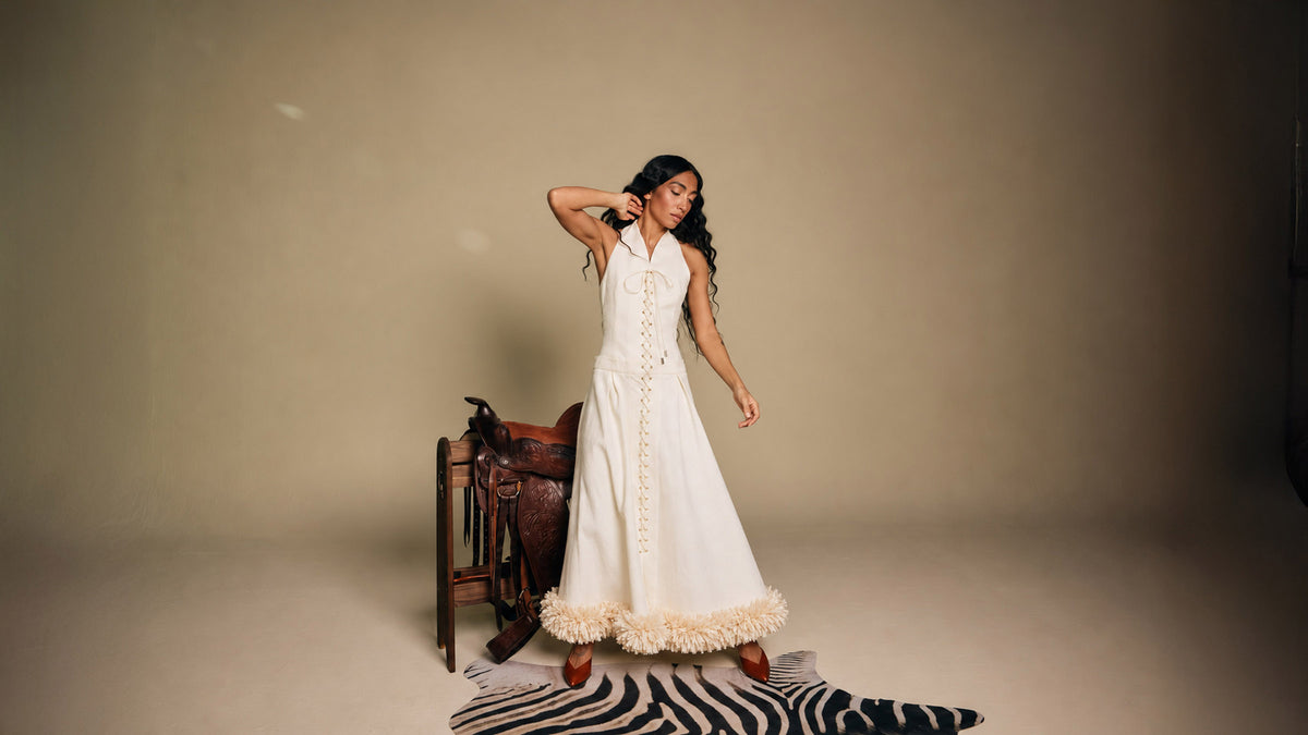 Nuru Ivory Raffia Dress
