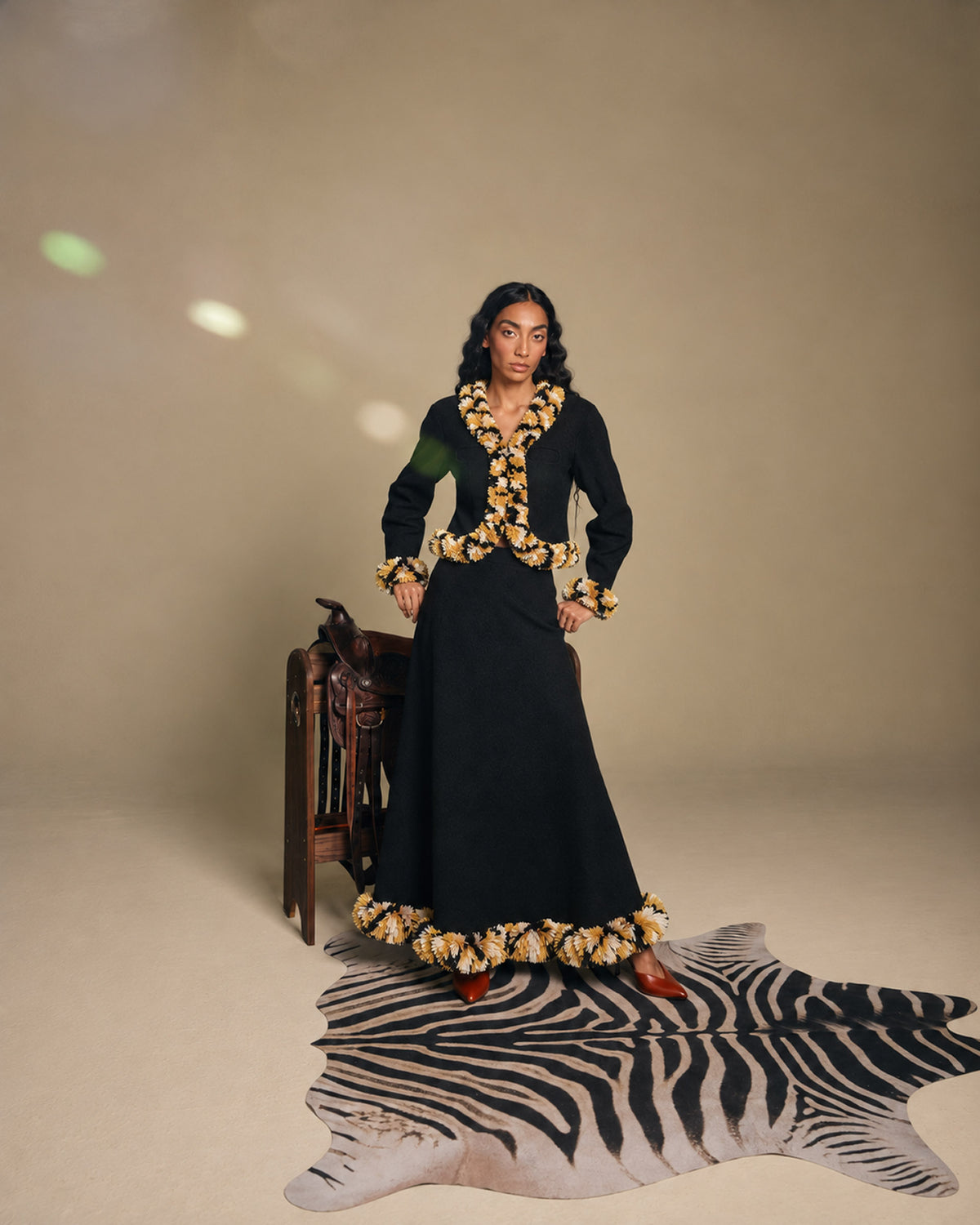 Savanna Noir Raffia Jacket