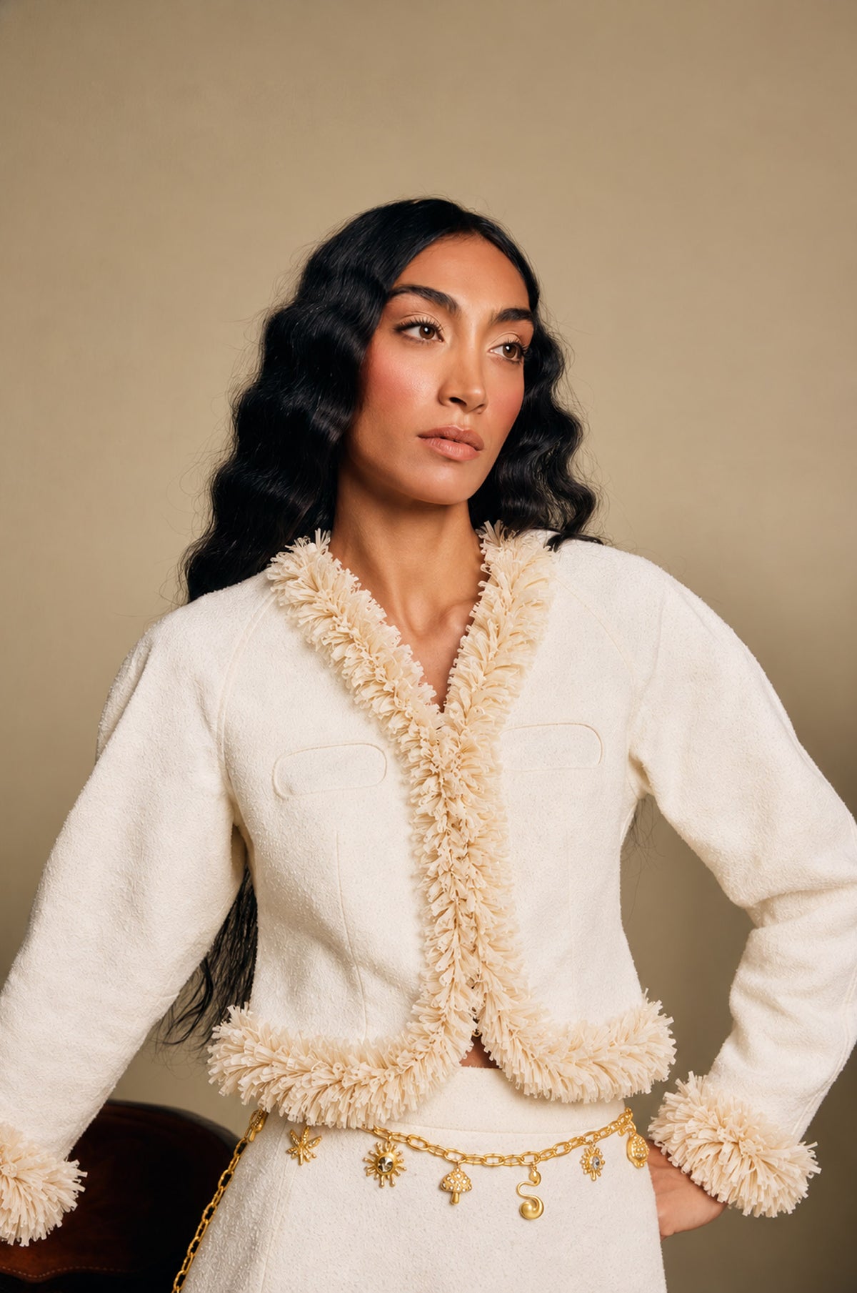 Savanna Ivory Raffia Jacket