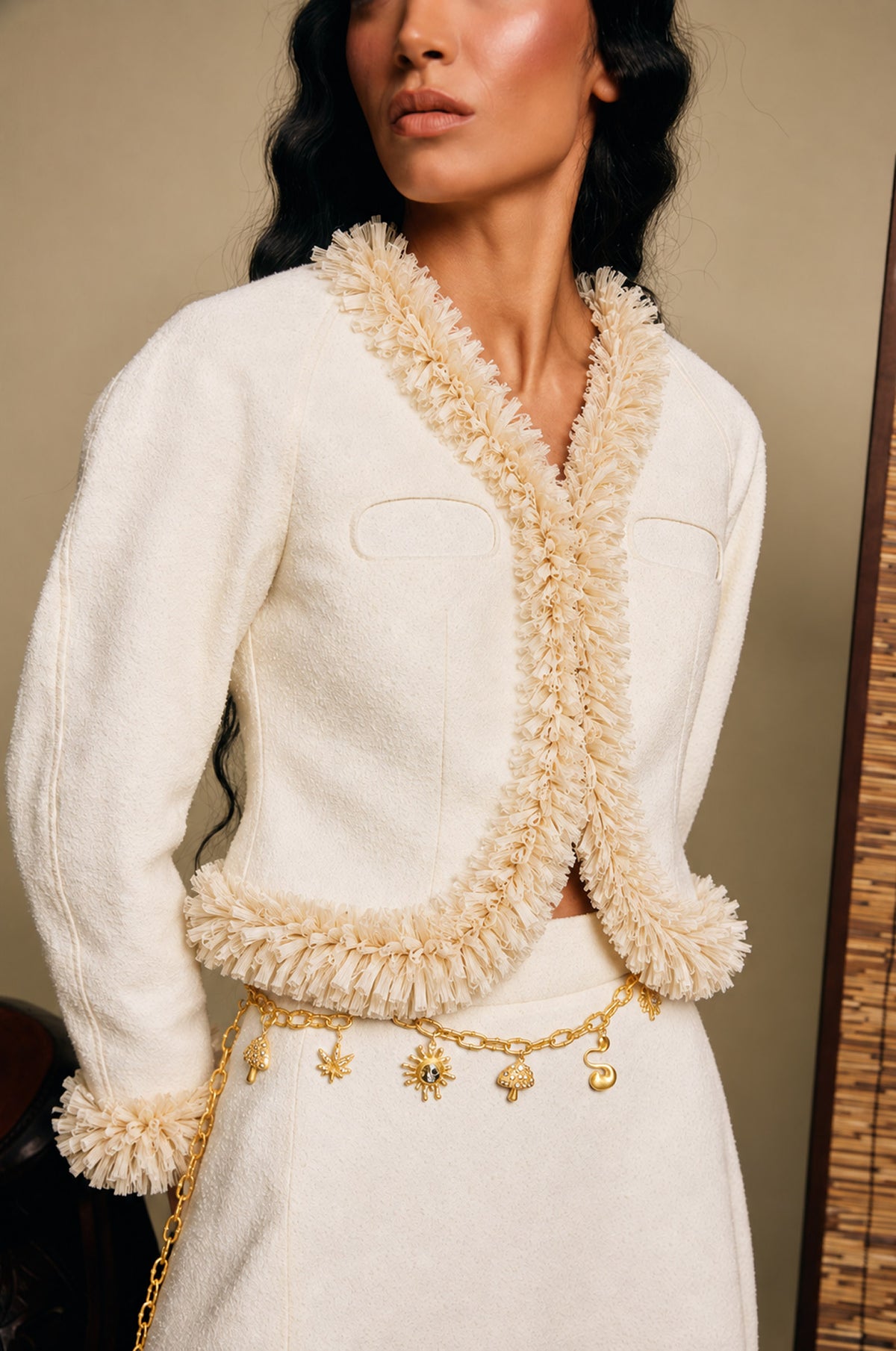 Savanna Ivory Raffia Jacket