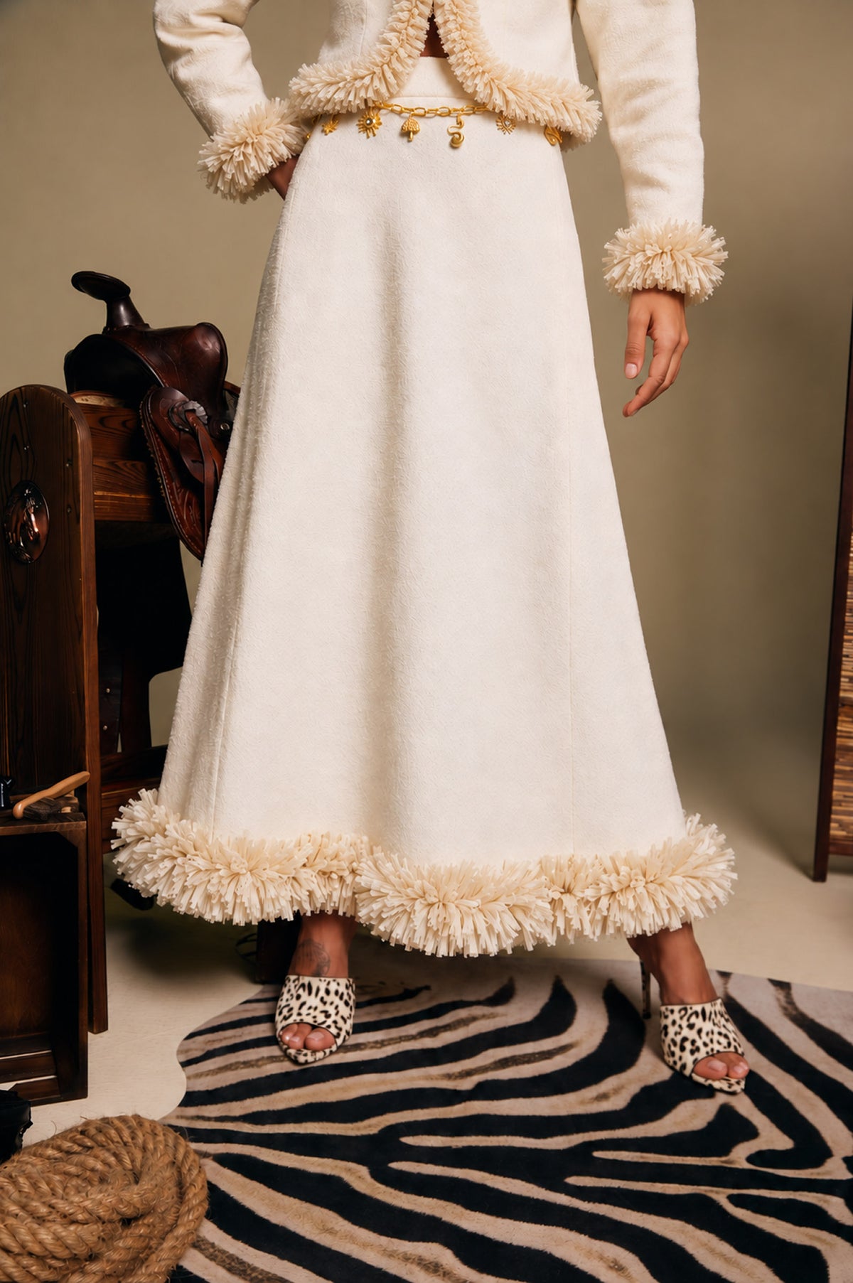Savanna Ivory Raffia Jacket