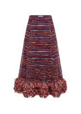 Kaleido Fringe Silk Skirt