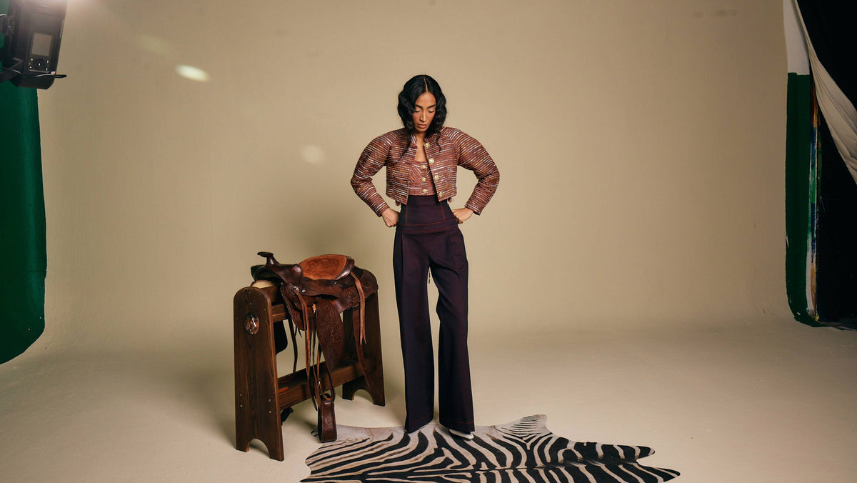 Kaleido Raw Silk Cropped Jacket