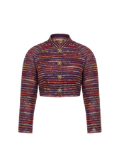 Kaleido Raw Silk Cropped Jacket