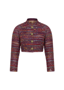 Kaleido Raw Silk Cropped Jacket