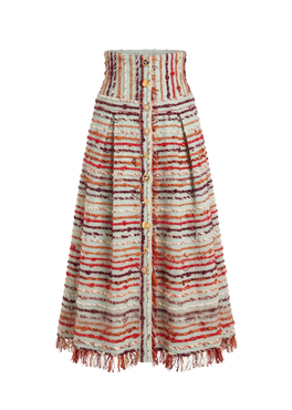 Kora Fringe Silk Skirt