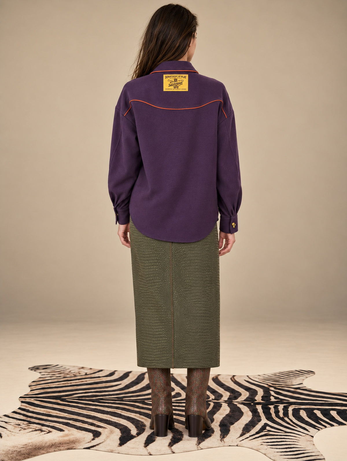 Nile Croc Suede Skirt