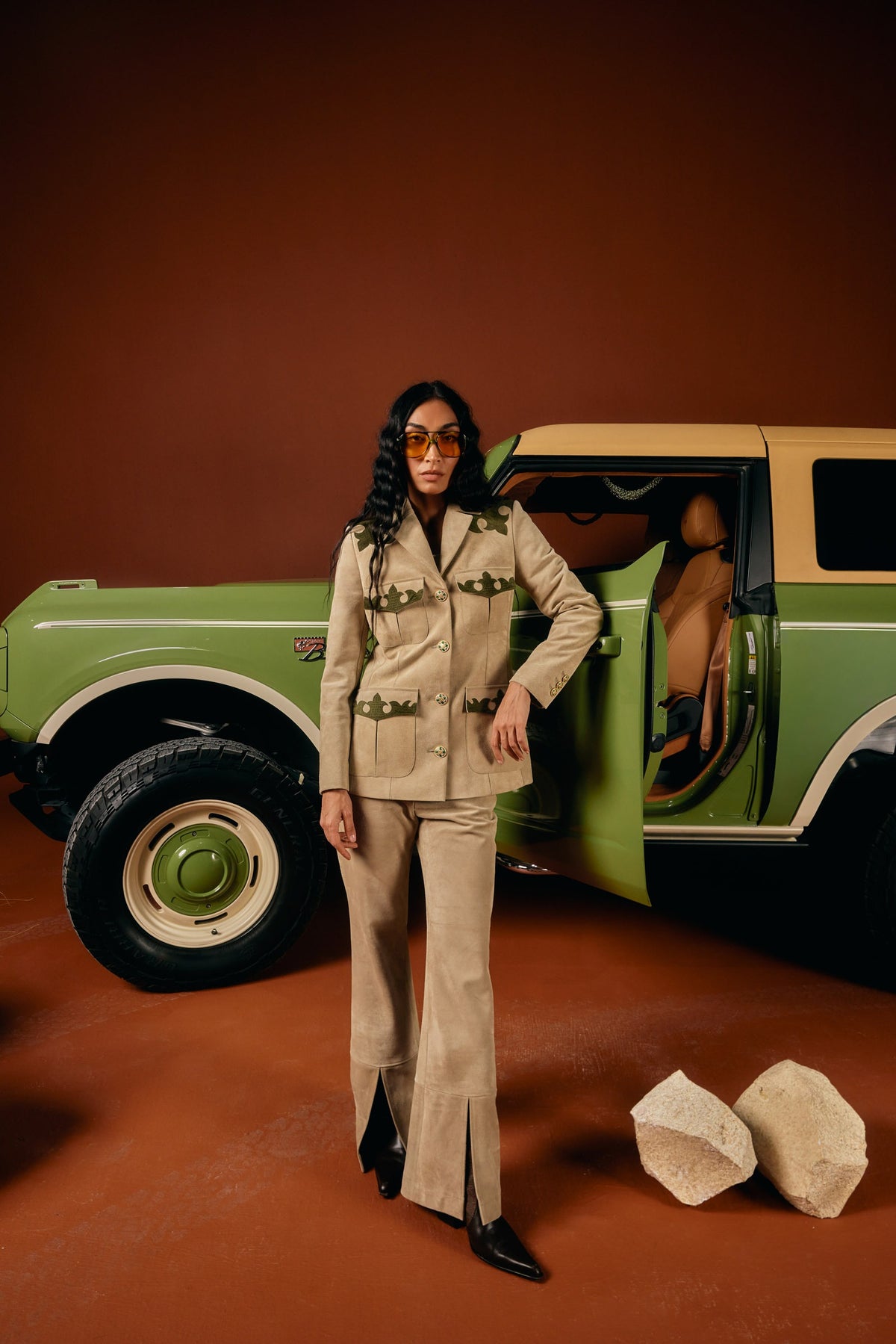 Nile Croc Suede Trousers