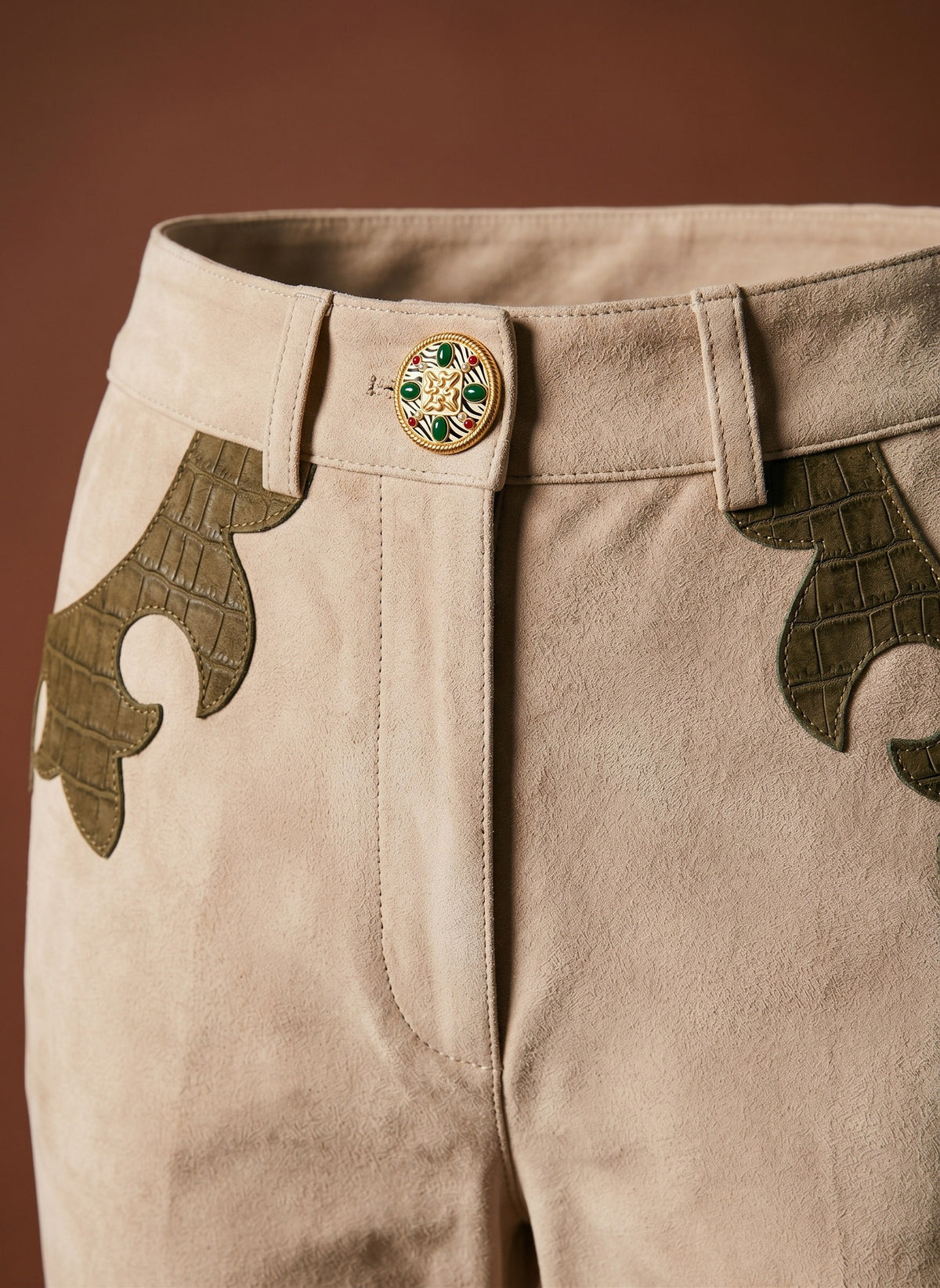 Nile Croc Suede Trousers