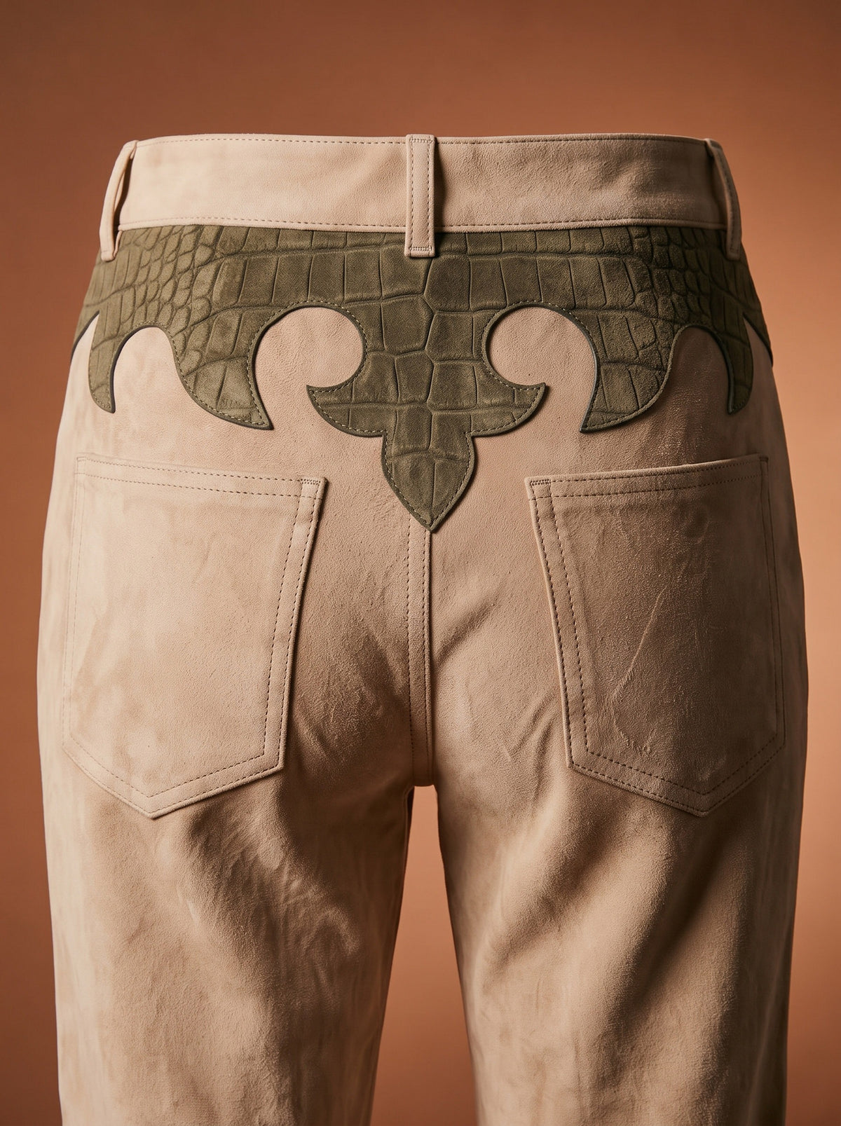 Nile Croc Suede Trousers
