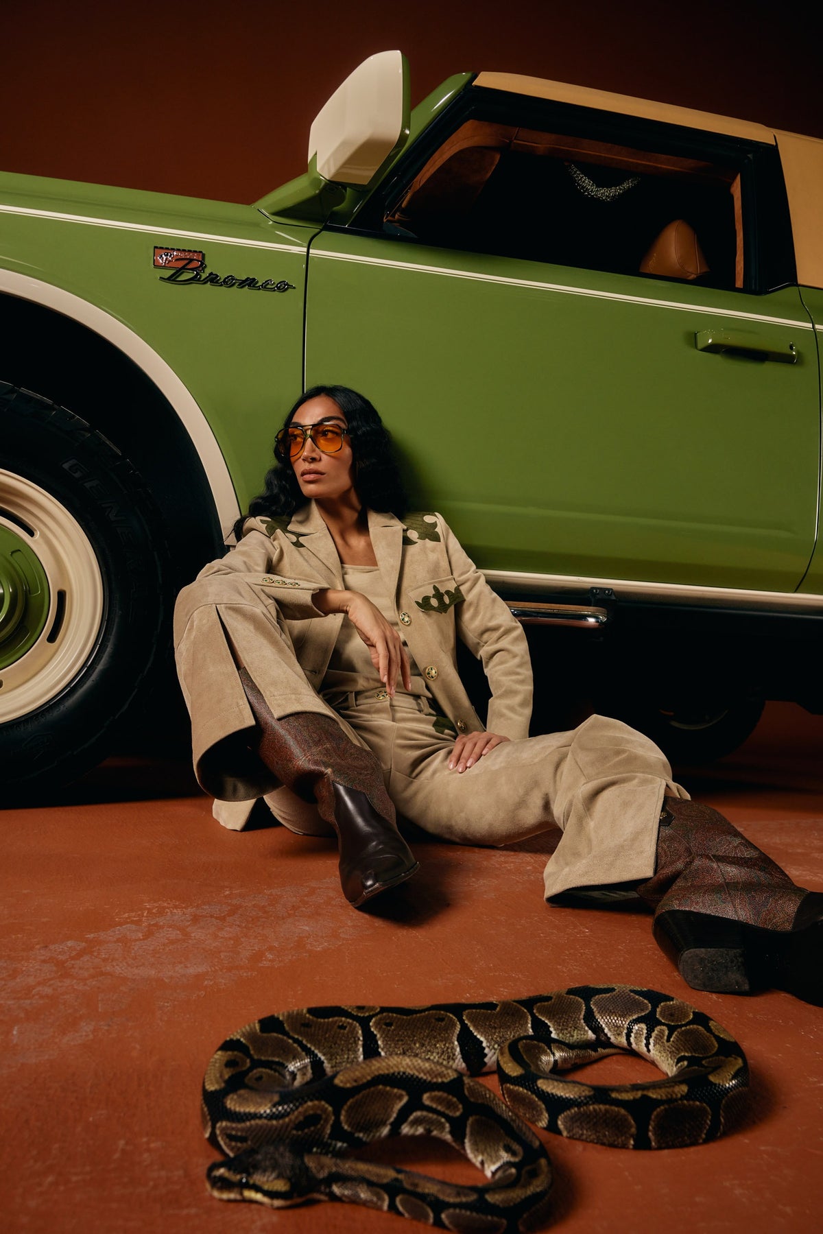 Nile Croc Suede Trousers