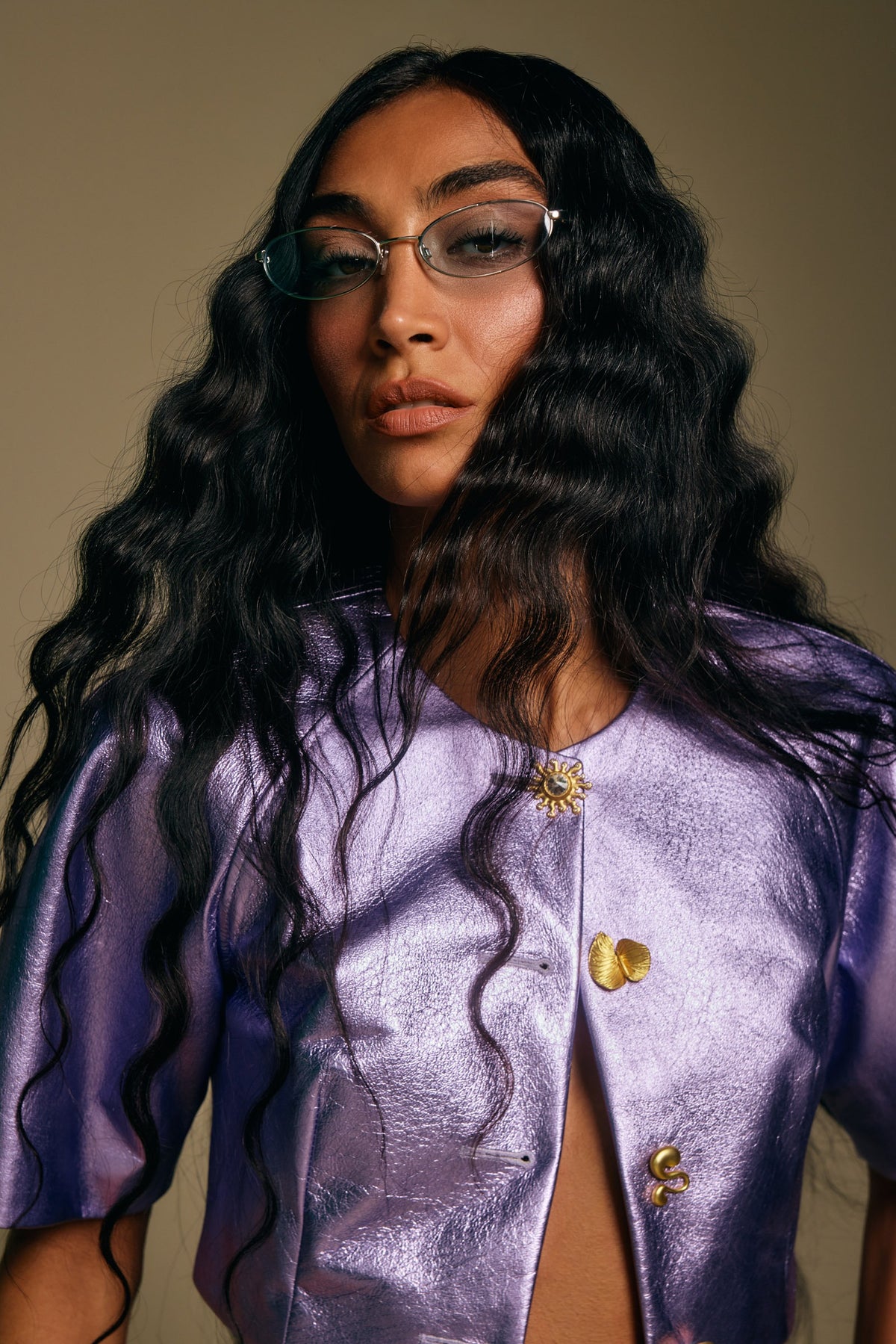 Nova Lilac Leather Jacket