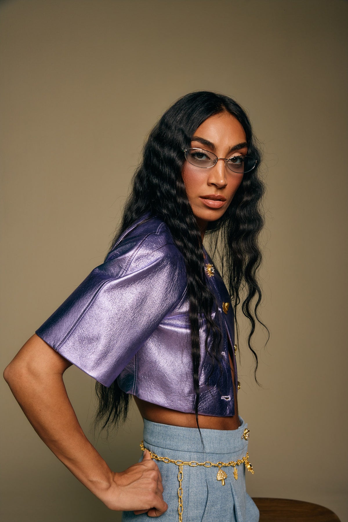 Nova Lilac Leather Jacket