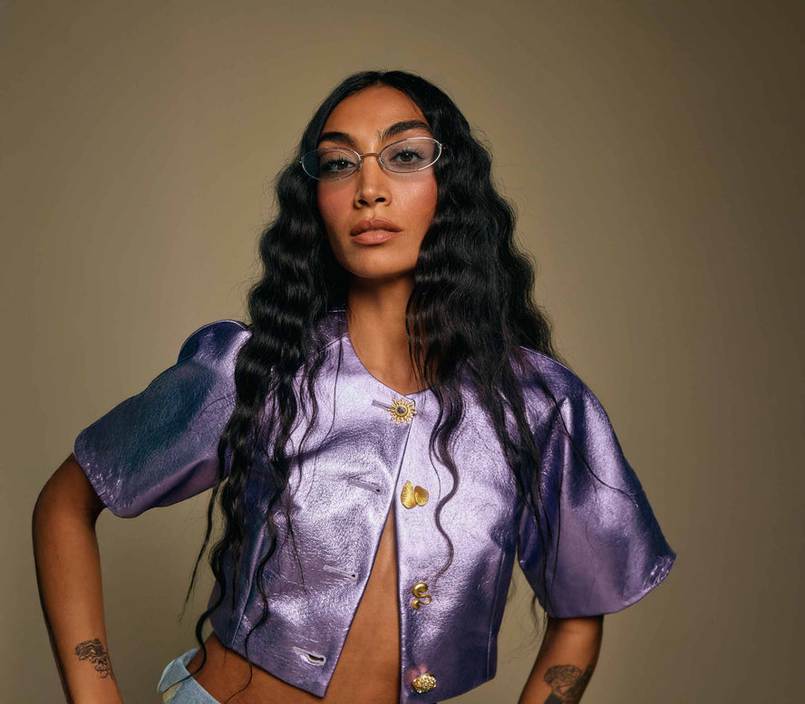 Nova Lilac Leather Jacket
