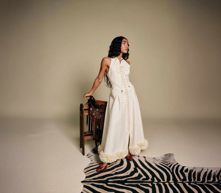 Nuru Ivory Raffia Dress