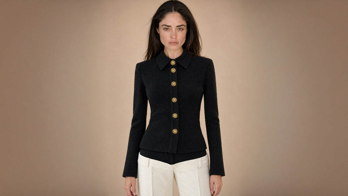 Onyx Bouclé Cardigan