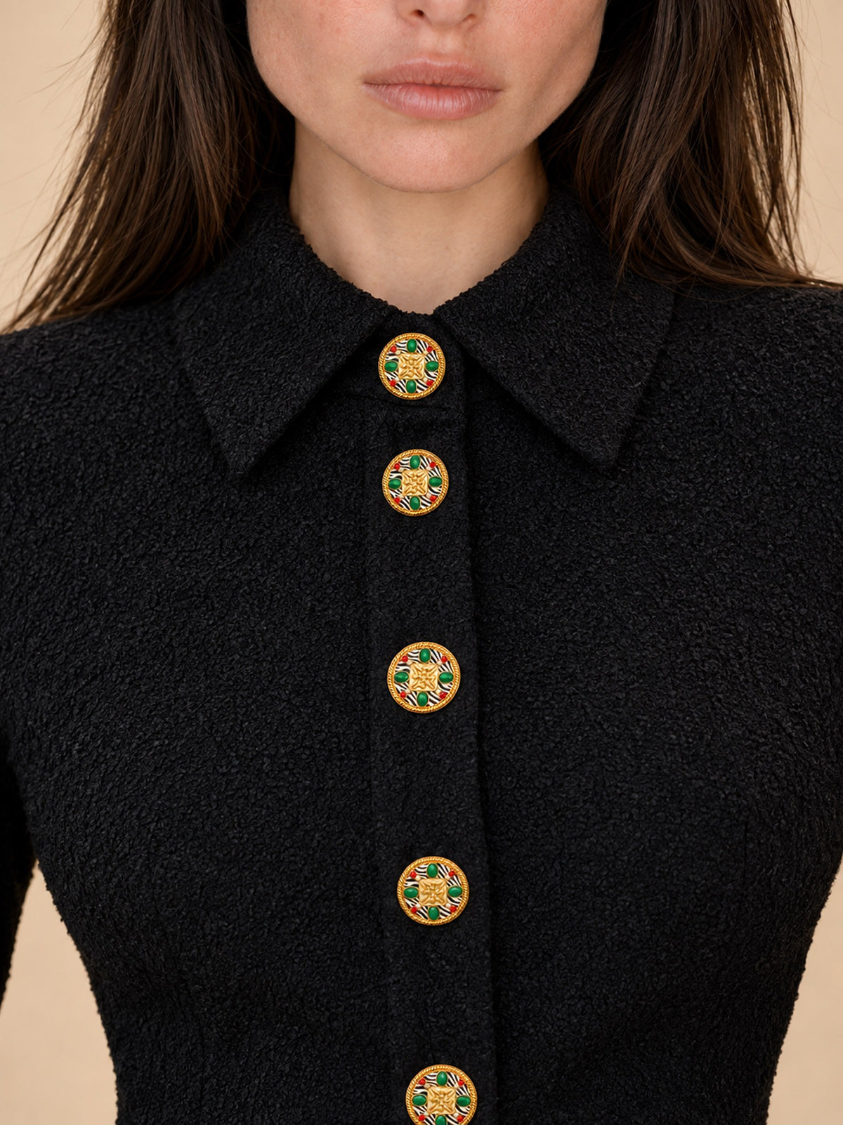 Onyx Bouclé Cardigan