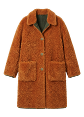 Roasted Pecan Shearling Coat