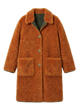 Roasted Pecan Shearling Coat