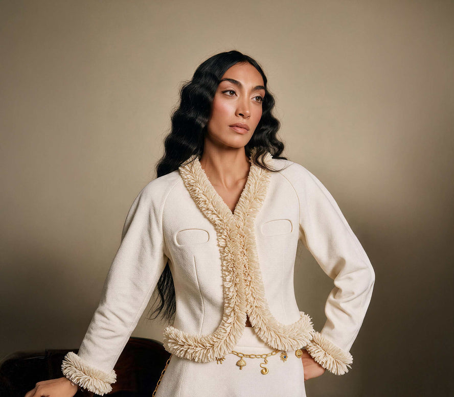 Savanna Ivory Raffia Jacket