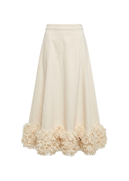 Savanna Ivory Raffia Skirt