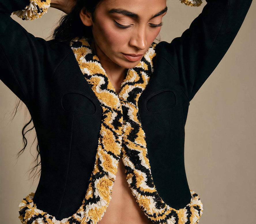 Savanna Noir Raffia Jacket