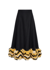 Savanna Noir Raffia Skirt