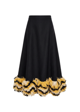 Savanna Noir Raffia Skirt