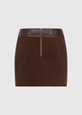 Chocolate Cord Mini Skirt