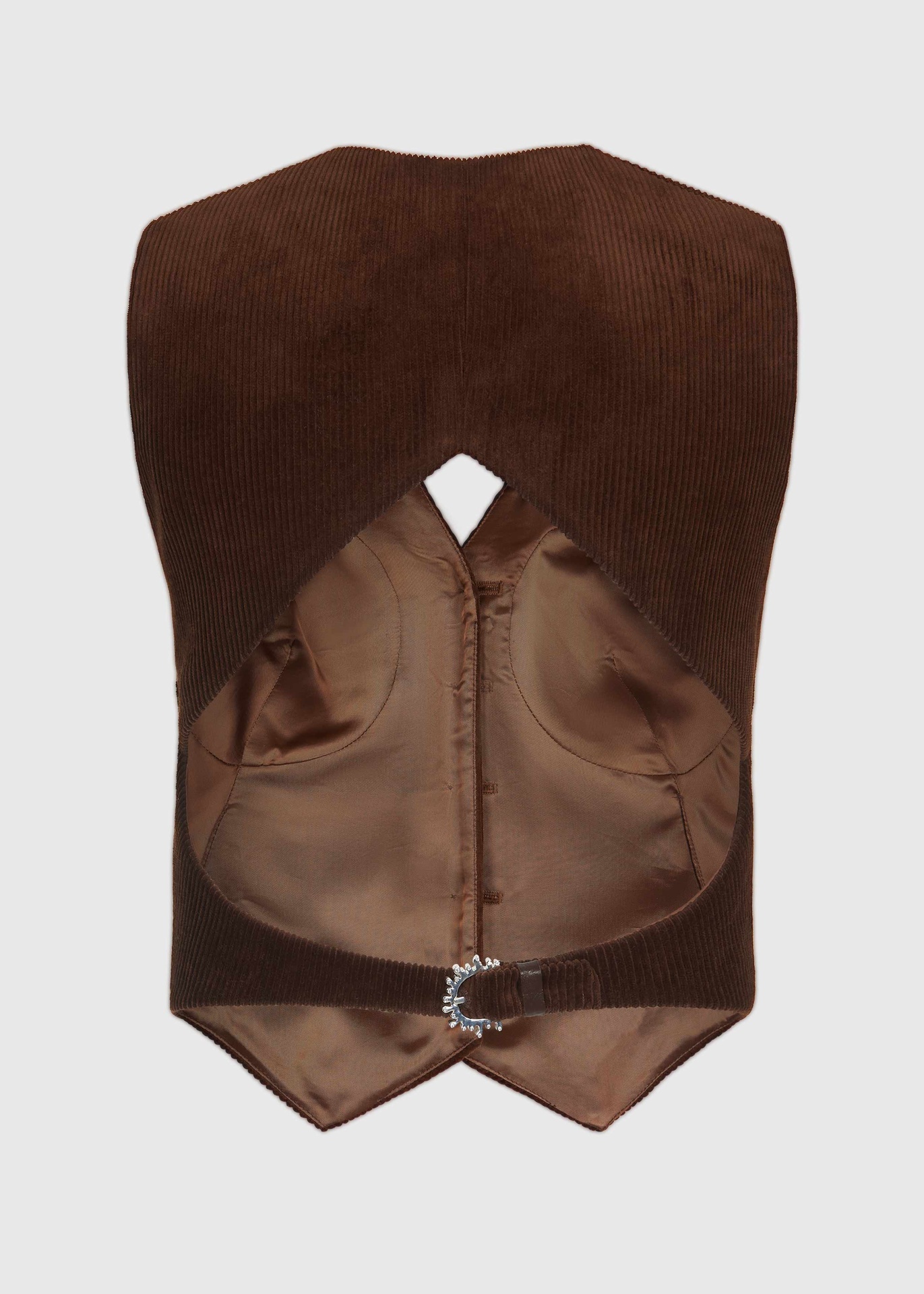 Chocolate Cord Backless Vest