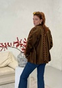 Chestnut Corduroy Lace-Up Coat