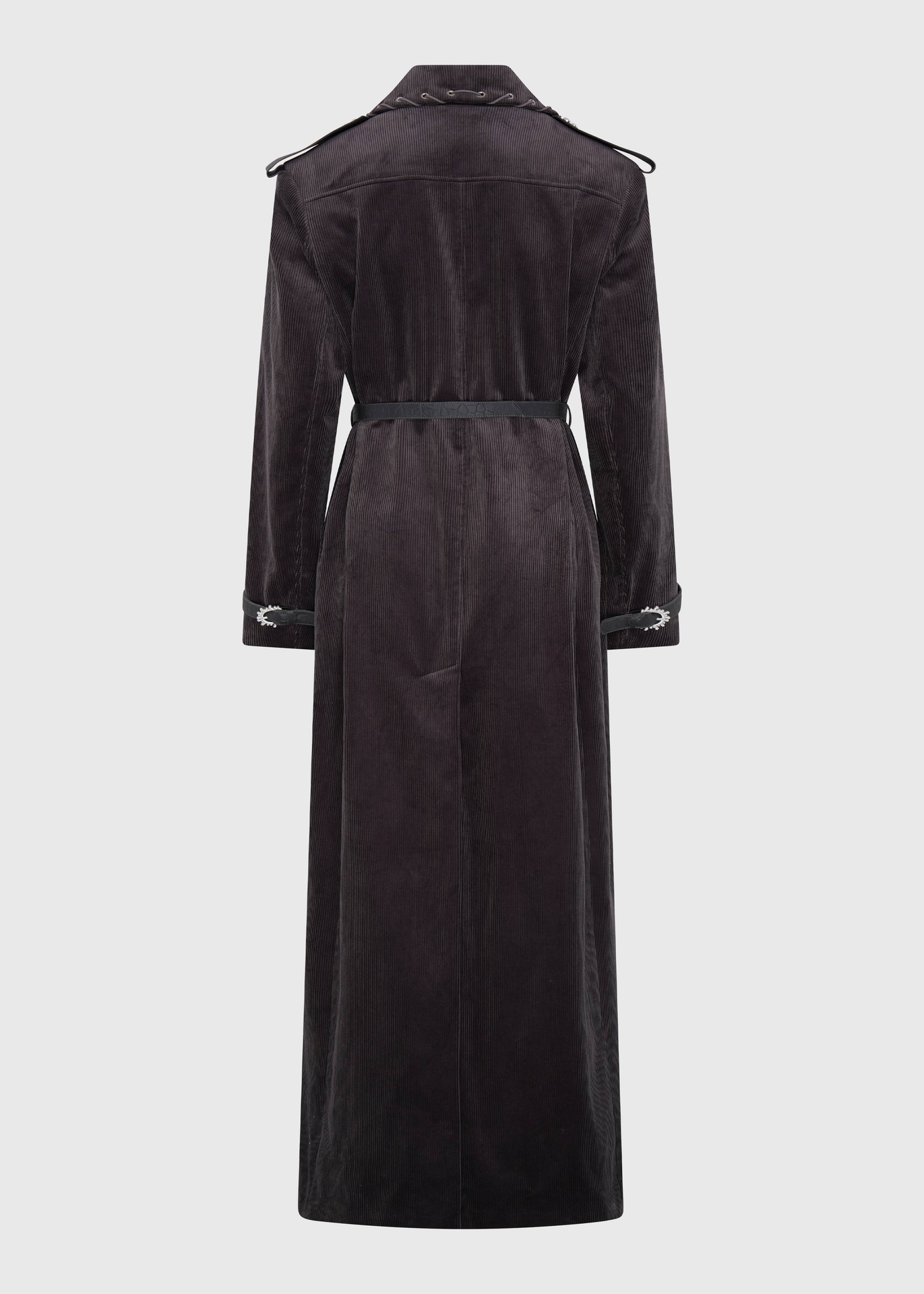 Ash Corduroy Trench Coat