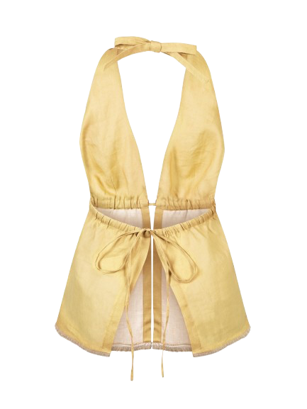 Mustard Linen Top