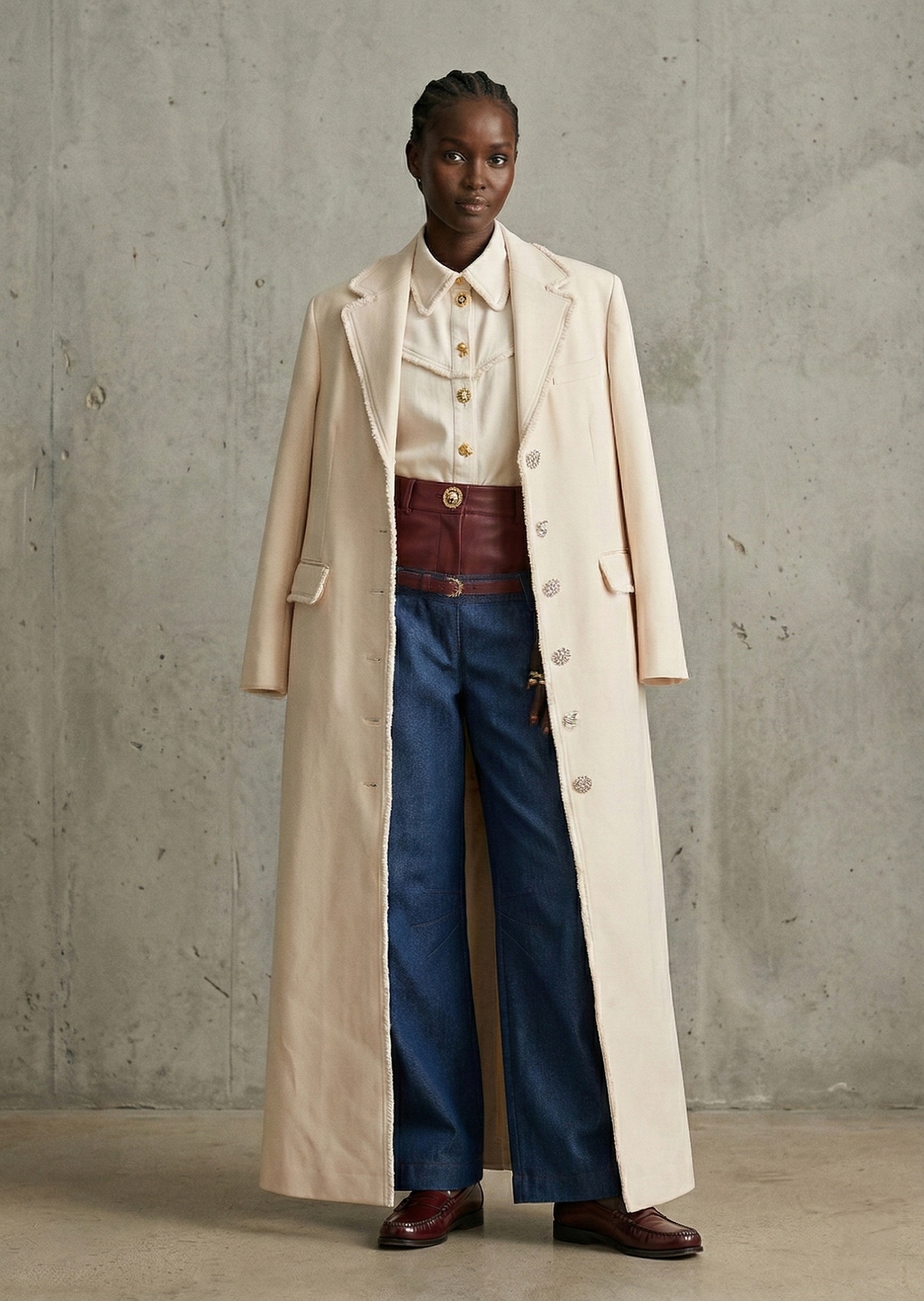 Aurelia Ivory Fringe Coat