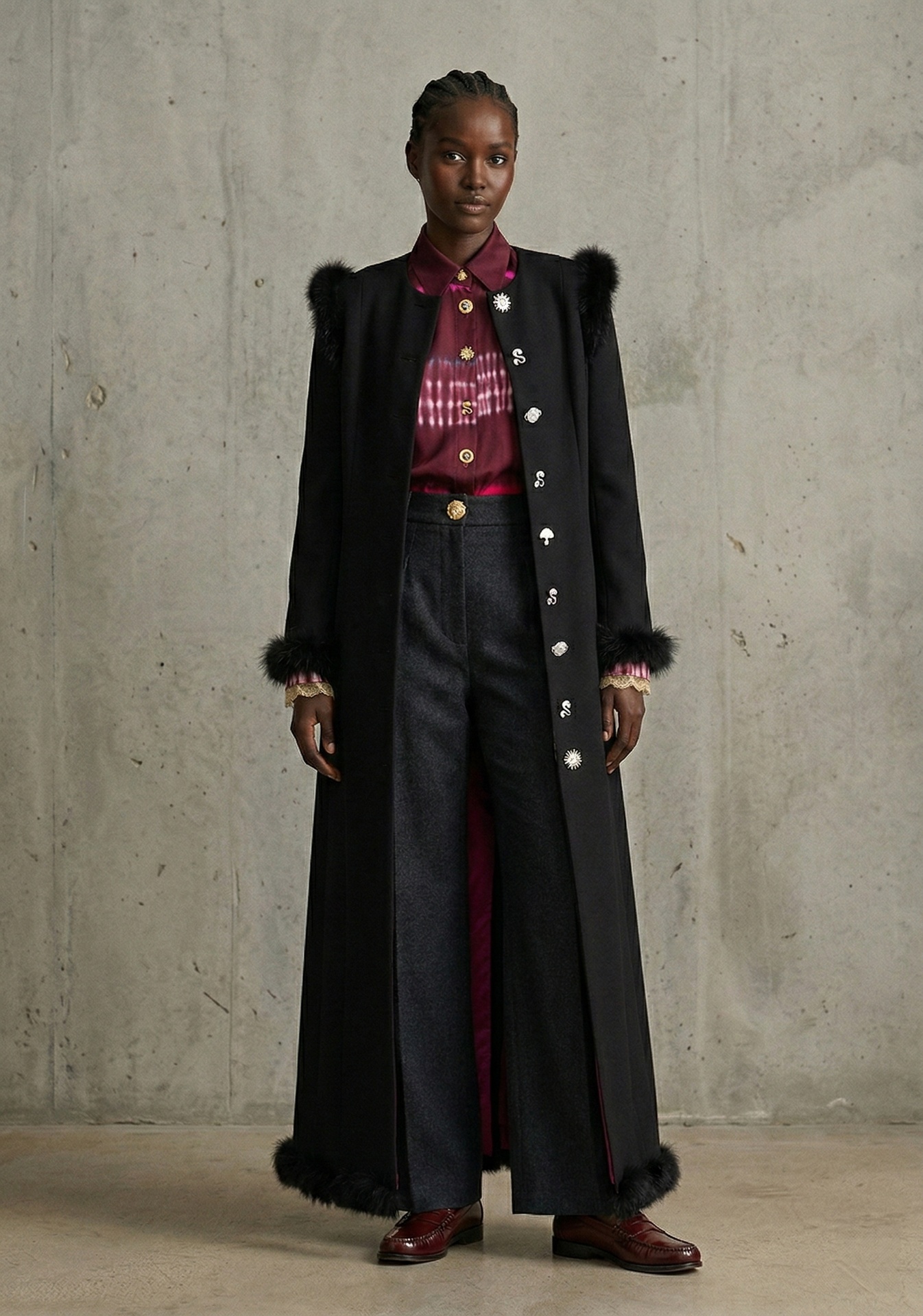 Gilded Noir Fur Coat