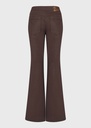 Lace-Up Luna Brown Denim Flared Trousers